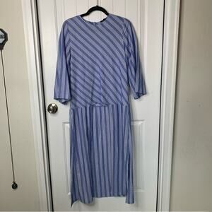 Kal Rieman striped cotton maxi shirt tunic‎ size medium made in USA